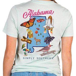 New Simply Southern T-Shirt Women's - Alabama Design - Breeze Blue